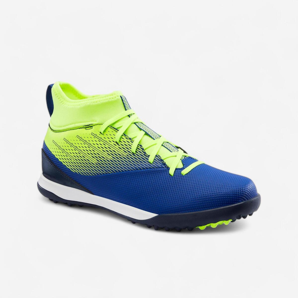Chaussure de football AGILITY 500 TURF TF enfant Bleu jaune