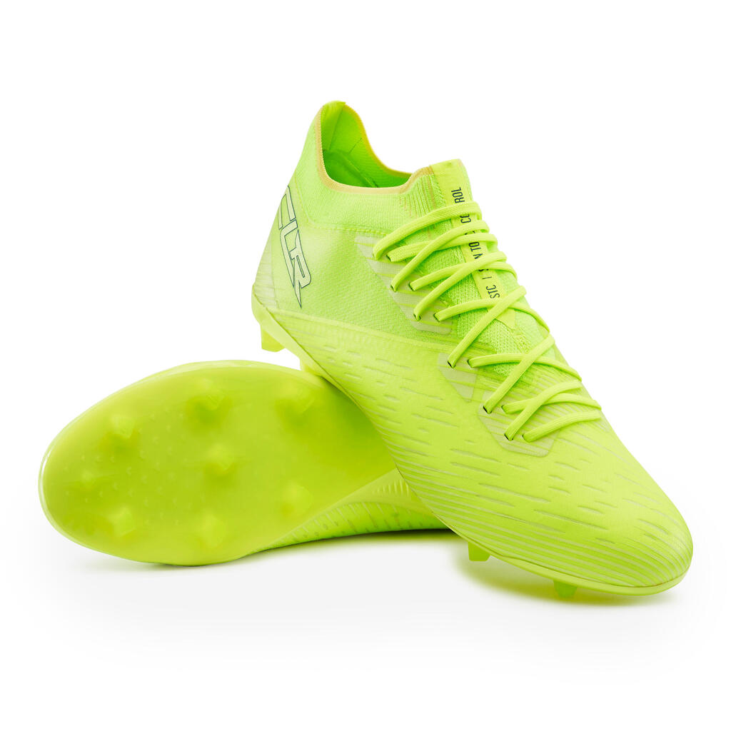 Chaussure de football adulte terrains secs CLR FG Néon Green Speed