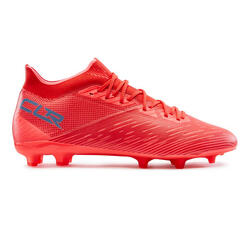 Botas de fútbol adulto terrenos secos CLR FG Neón Rojo