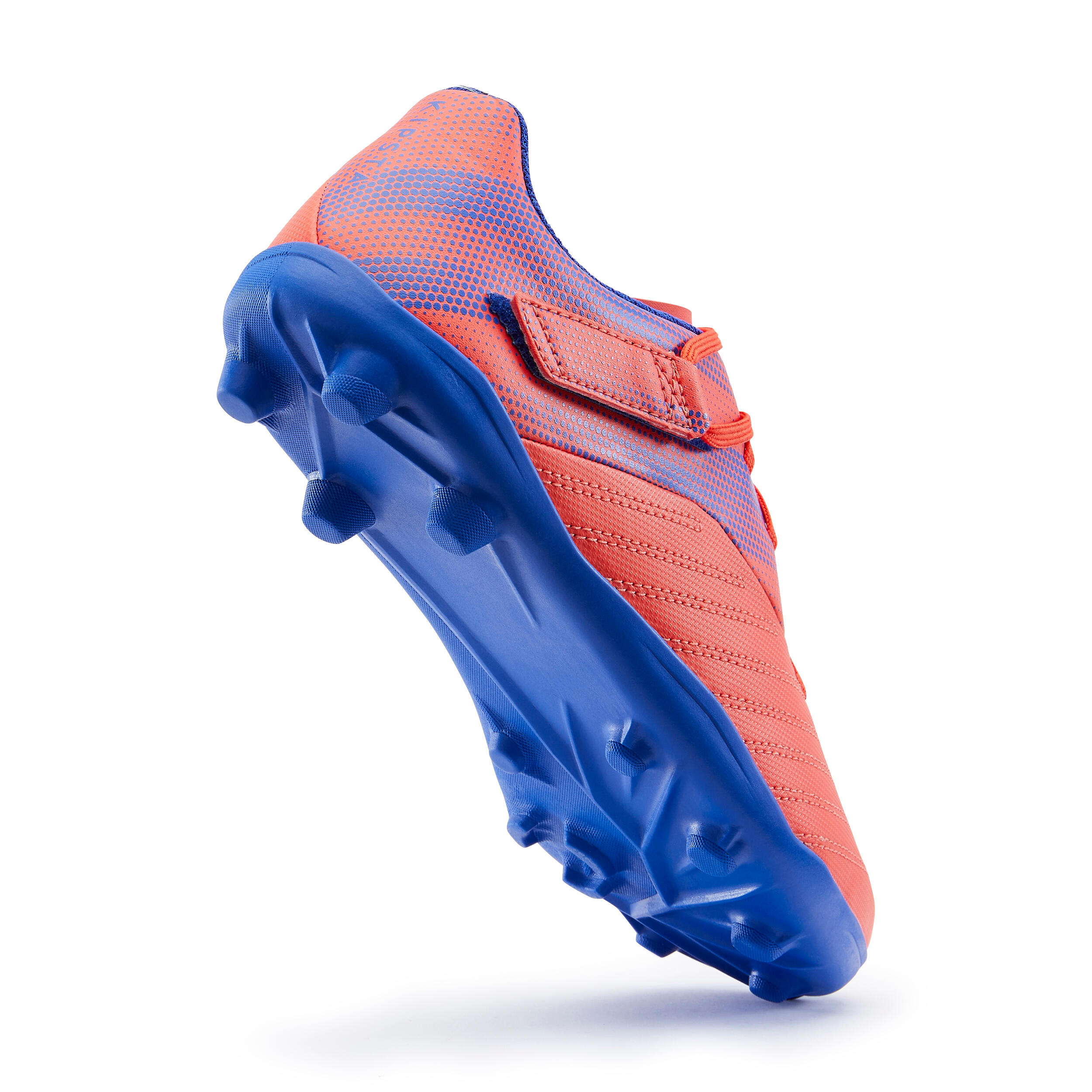 Kids' Dry Pitch Football Boots with Rip-Tabs Agility 140 FG - Red/Blue 4/7