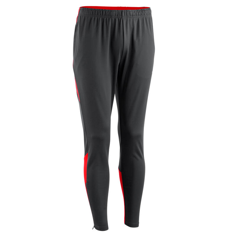 Pantalon de football VIRALTO CLUB gris anthracite et rouge.