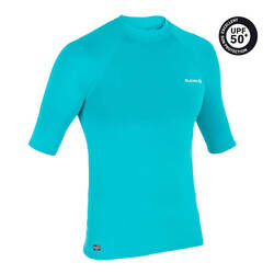 Men's short sleeve UV-protection T-shirt - 100 turquoise