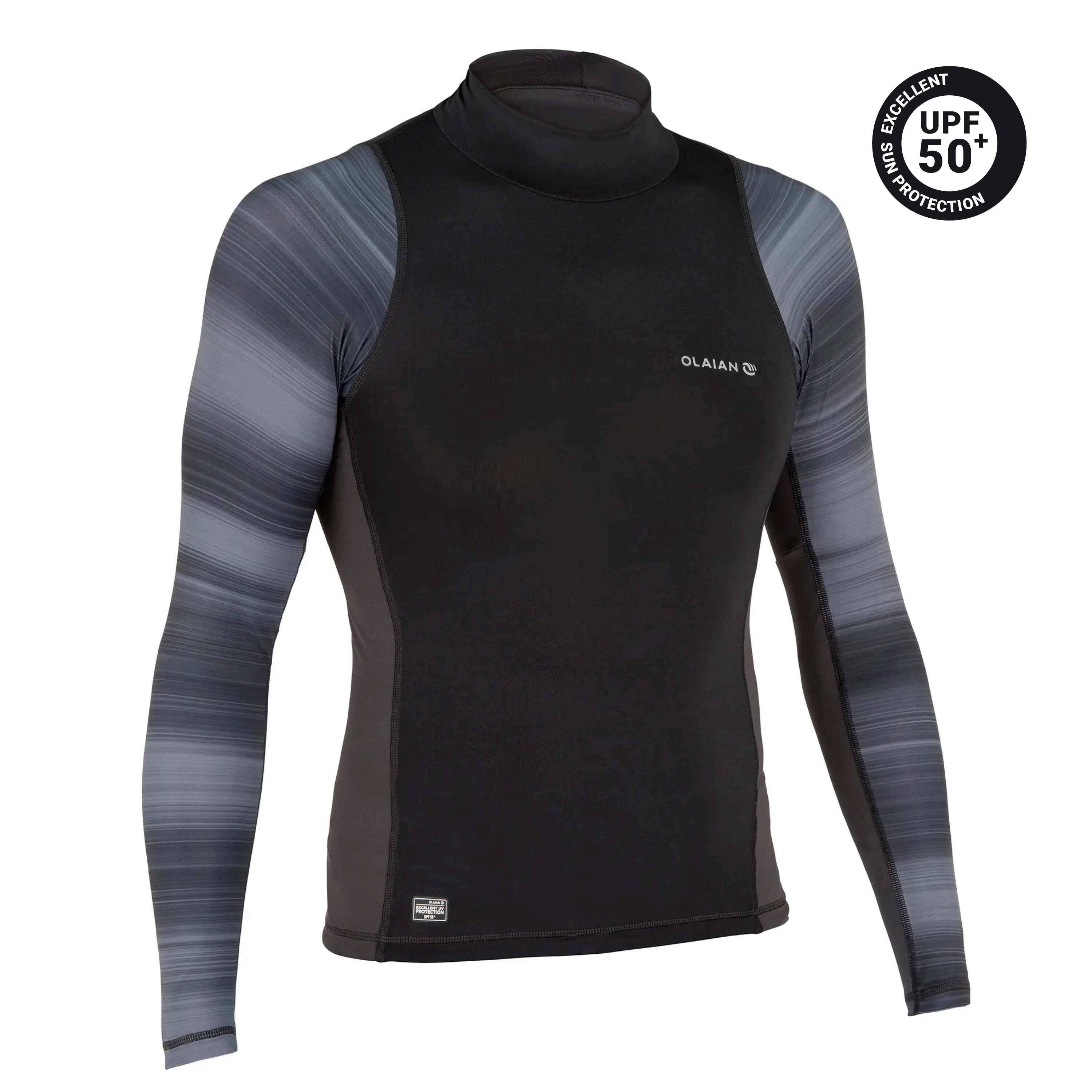 Men Surfing Long sleeve UV Protection(UPF50+)-
500 Black -  1