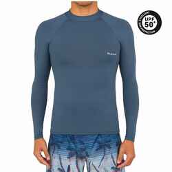 Men's surfing long-sleeved UV-protection top T-shirt 100 - grey - Decathlon