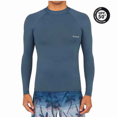 Olaian Men's Surfing Long Sleeve UV Protection Top T-Shirt 900 - Black
