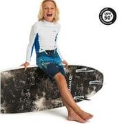 Kids Surfing UV Rash Guard 500 Long Sleeve White