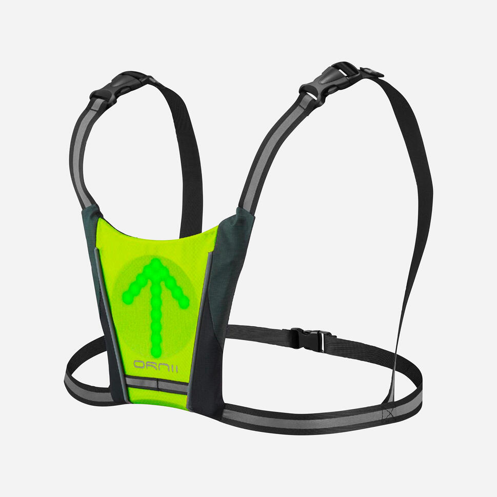 Gilet clignotant vélo noir jaune 5 signaux ORNII Decathlon