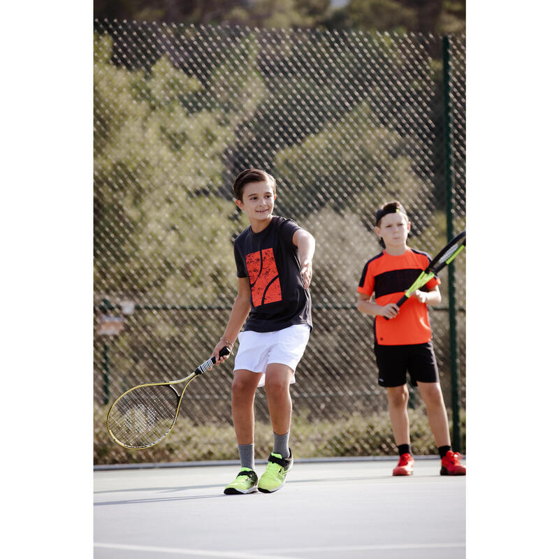 Kinder Tennisschuhe - TS160 Turnschuhe mit Klettverschluss gelb/schwarz