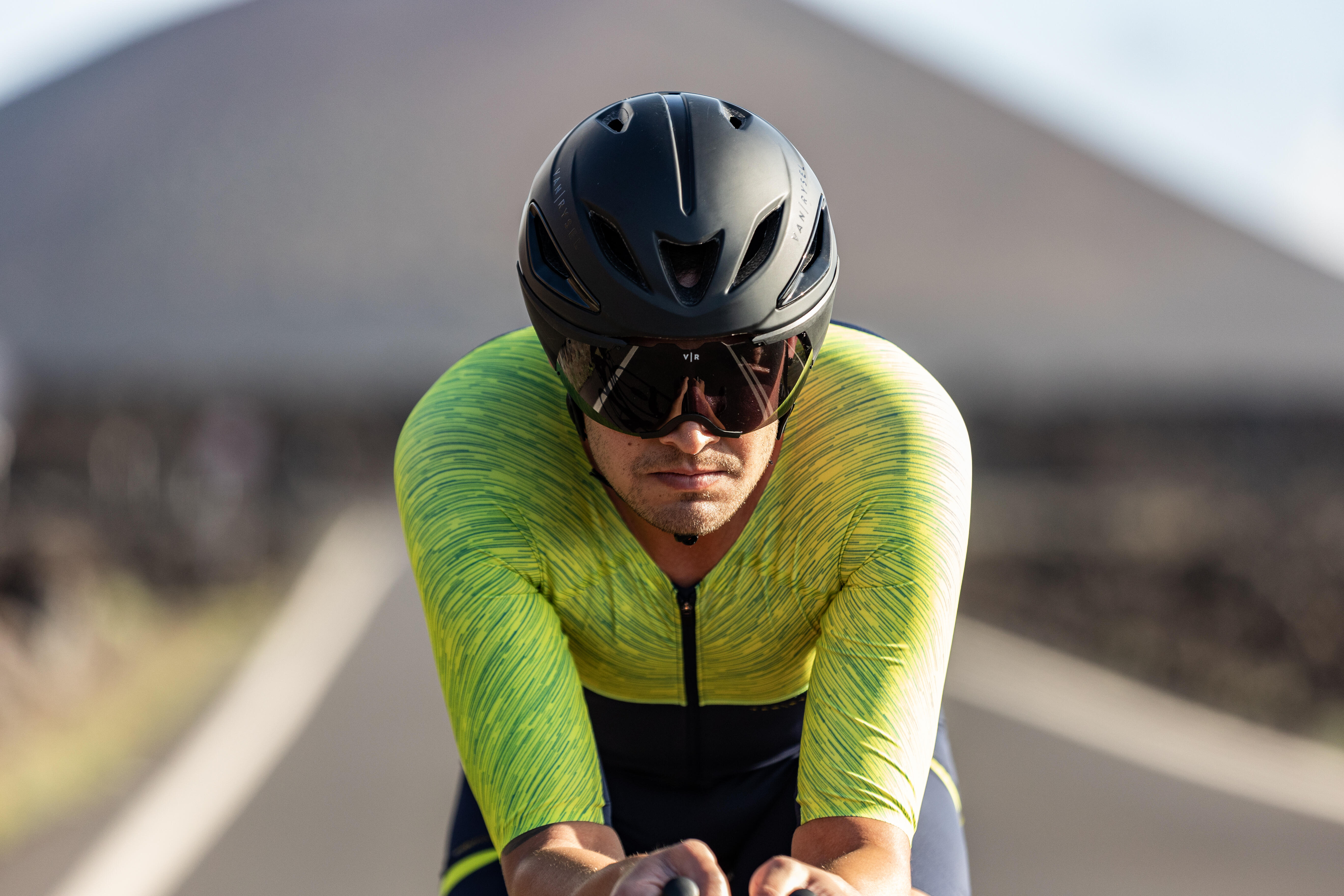 
Casque de vélo pour le triathlon avec visière détachable de catégorie 3 - noir - VAN RYSEL