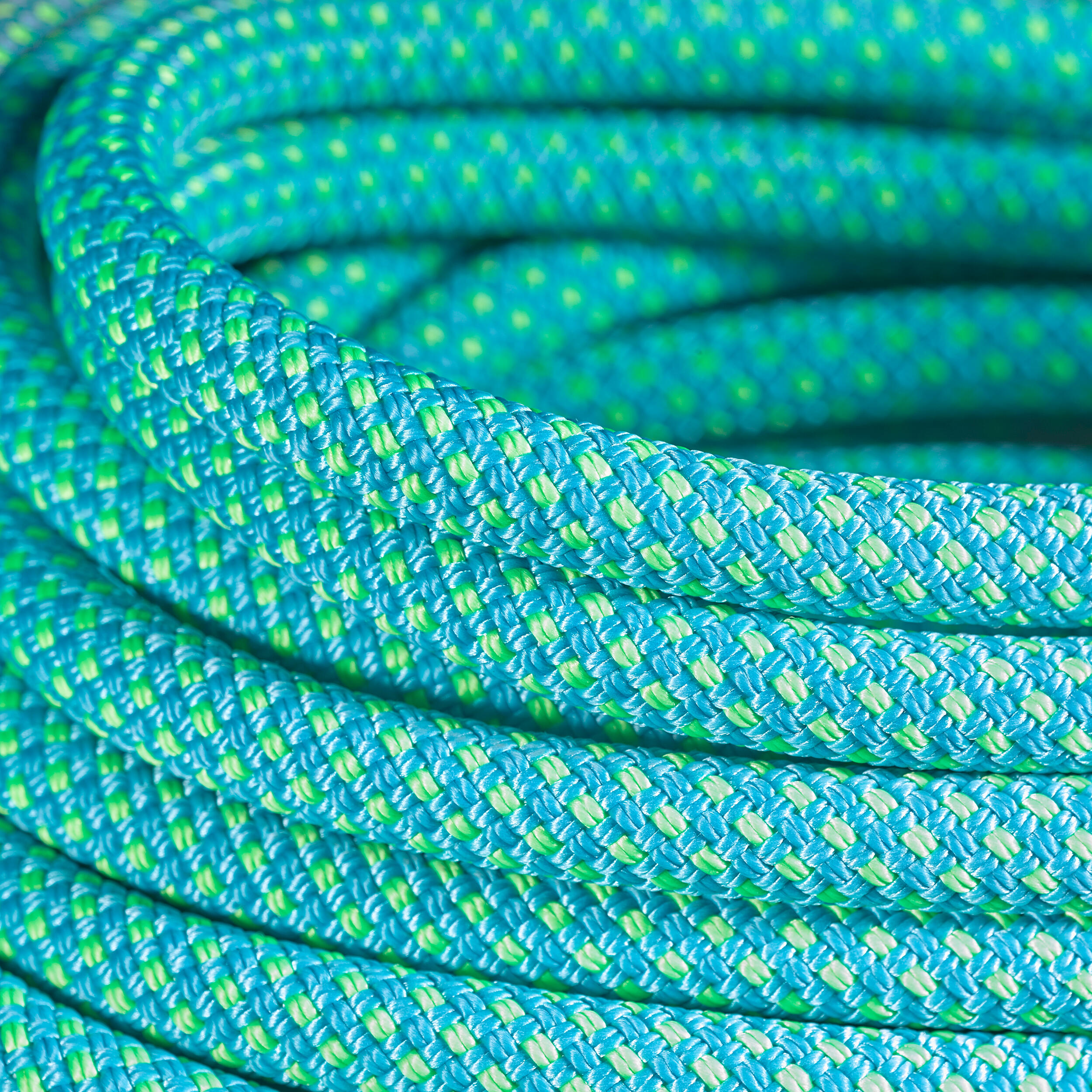 CLIMBING AND MOUNTAINEERING TRIPLE ROPE STANDARD 8.9 mm x 60 m - EDGE DRY TURQUOISE 2/4