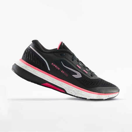 Zapatillas running Mujer Kiprun KS500 Gris negro rosa