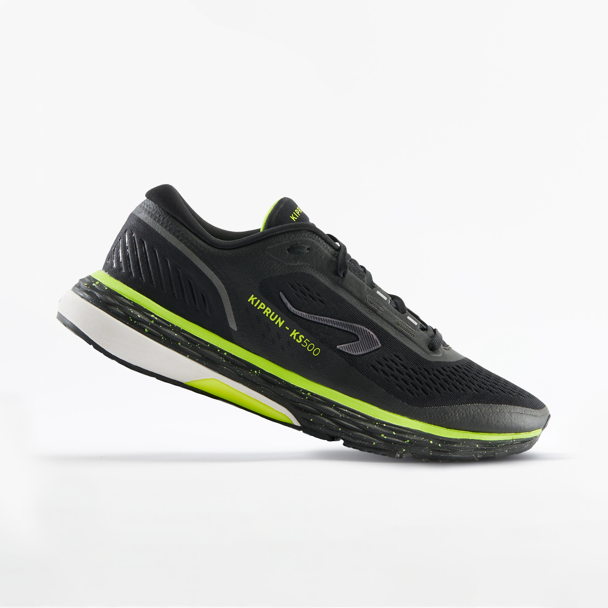 Kiprun KS 500 Men s Running Shoes black yellow Decathlon