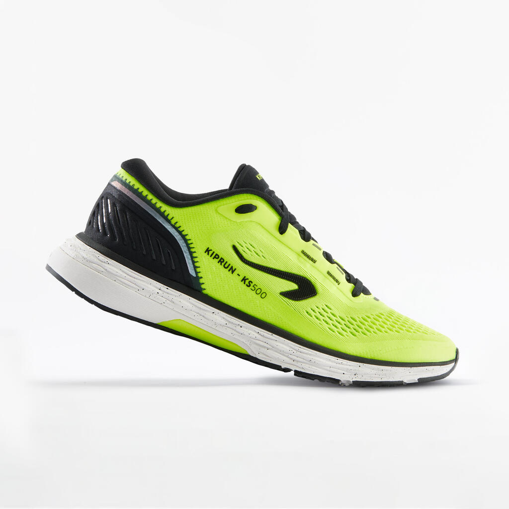 Tenis de Running para Hombre Kiprun KS500 Amarillo Negro