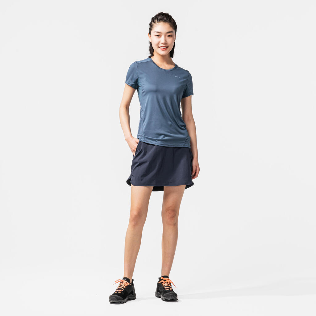 Camiseta manga corta de senderismo en montaña Mujer Quechua MH100 rojo