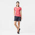 Women mountain hiking quick drying t-shirt mh100 pink
