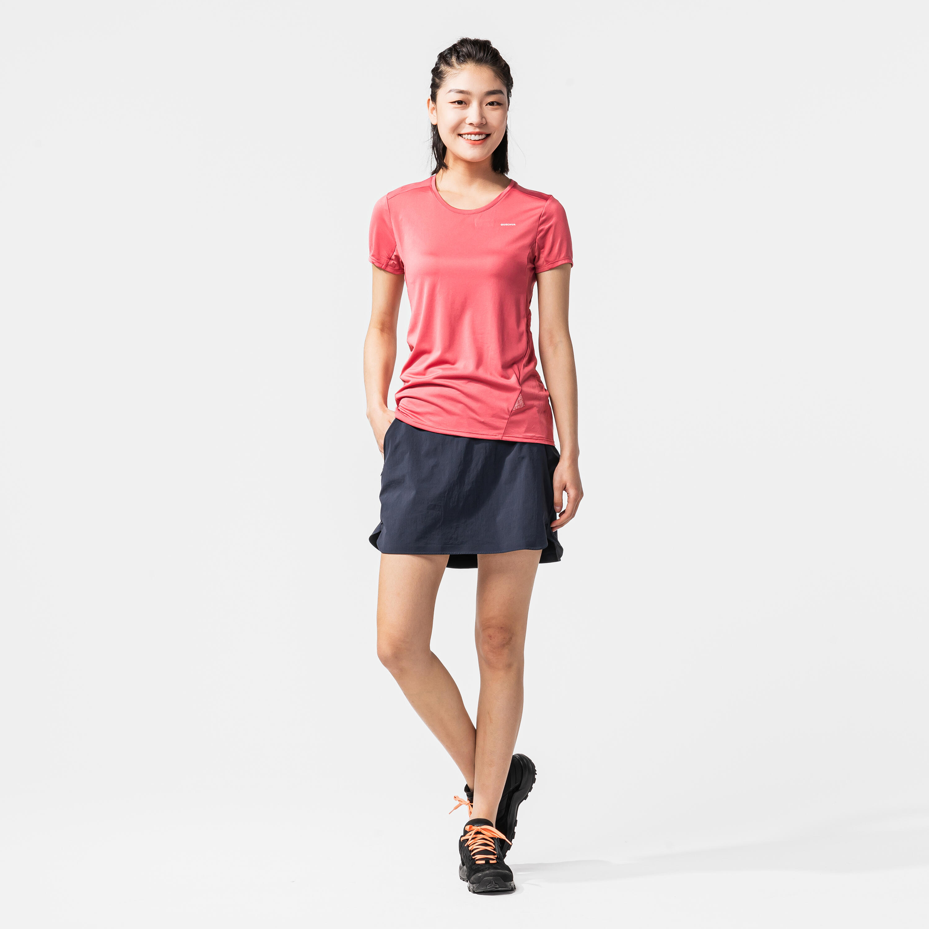 Women’s Mountain Walking Short-Sleeved T-Shirt MH100