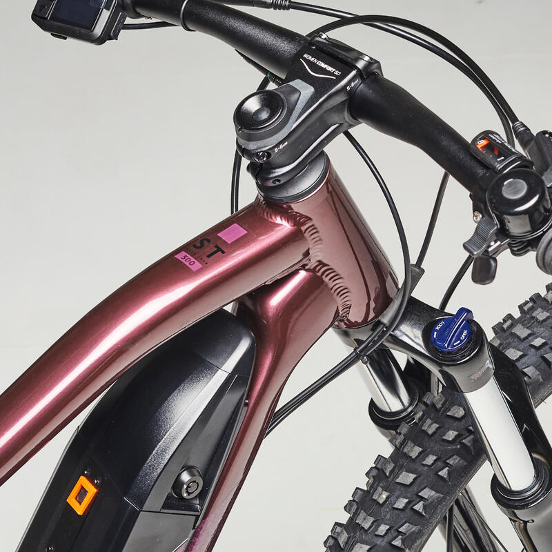 Bicicleta eléctrica de montaña 27,5" mujer Rockrider E-ST 500 burdeos