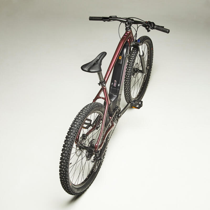 Bicicleta eléctrica de montaña 27,5" mujer Rockrider E-ST 500 burdeos