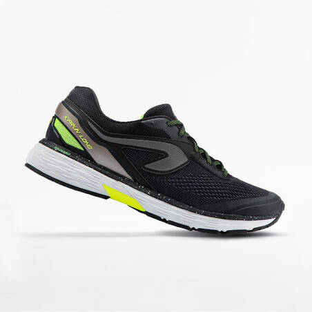 KIPRUN LONG 2 MEN'S RUNNING SHOES BLACK - YELLOW