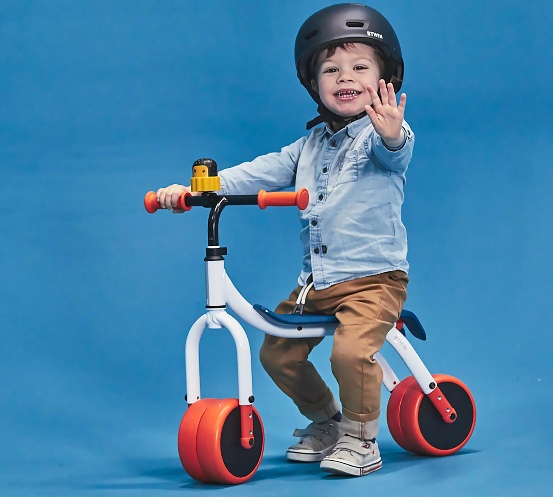 decathlon balance bike orange