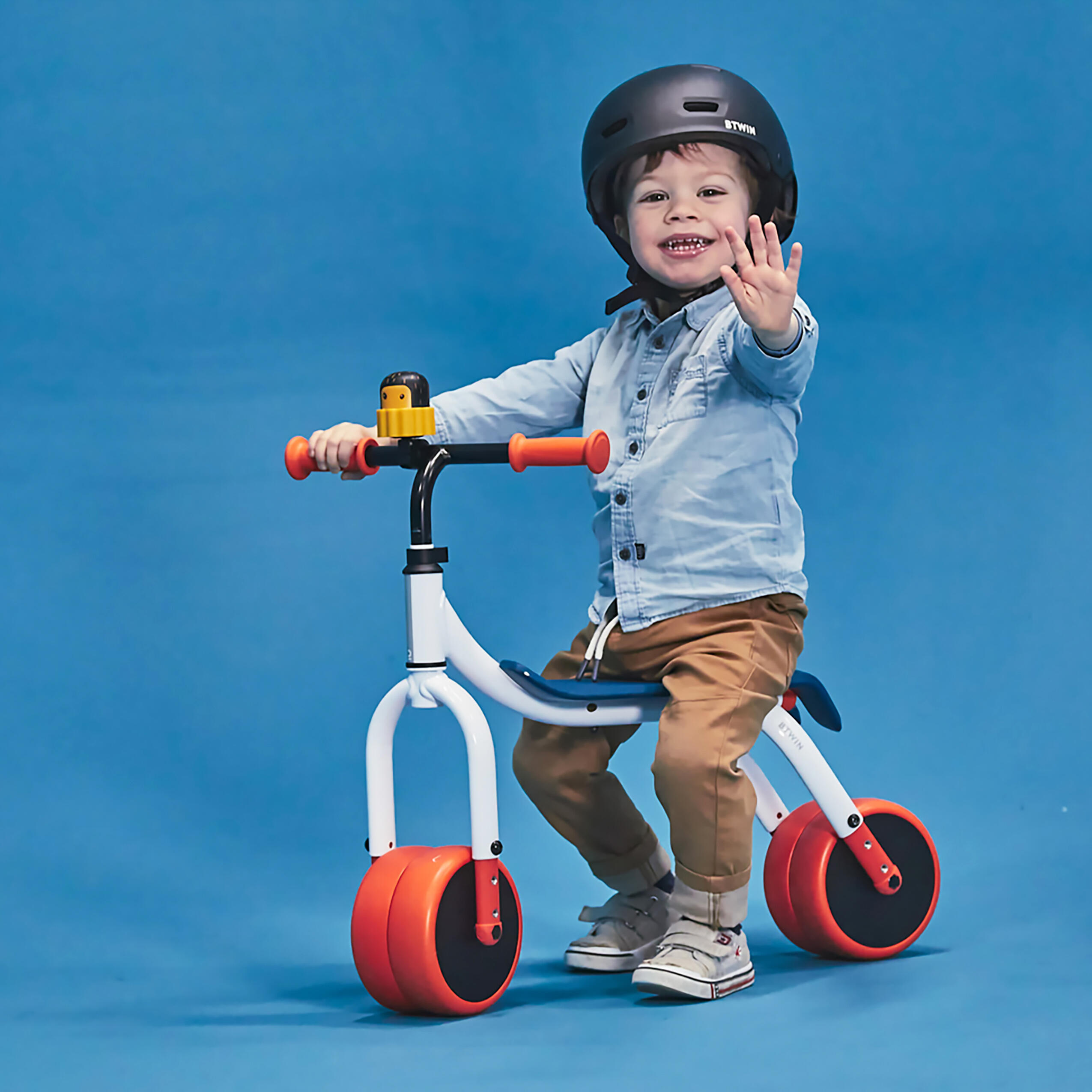 Convertible 2-in-1 Ride-On to Balance Bike - White/Orange 2/15