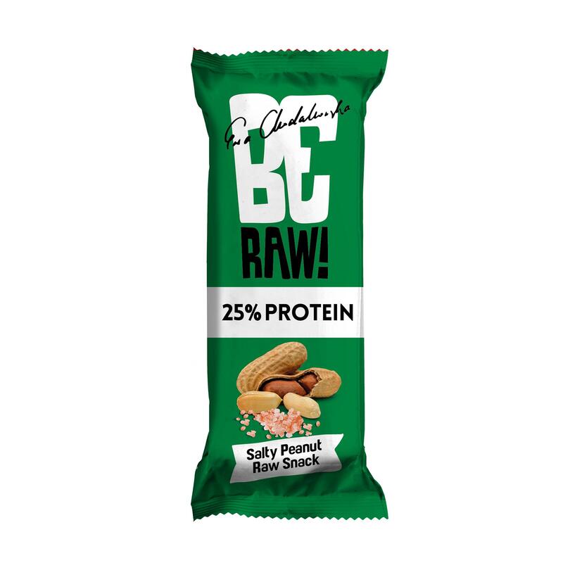 Baton BeRaw Protein 25% Salty Peanut 40g. Baton proteinowy na bazie białka jaja.