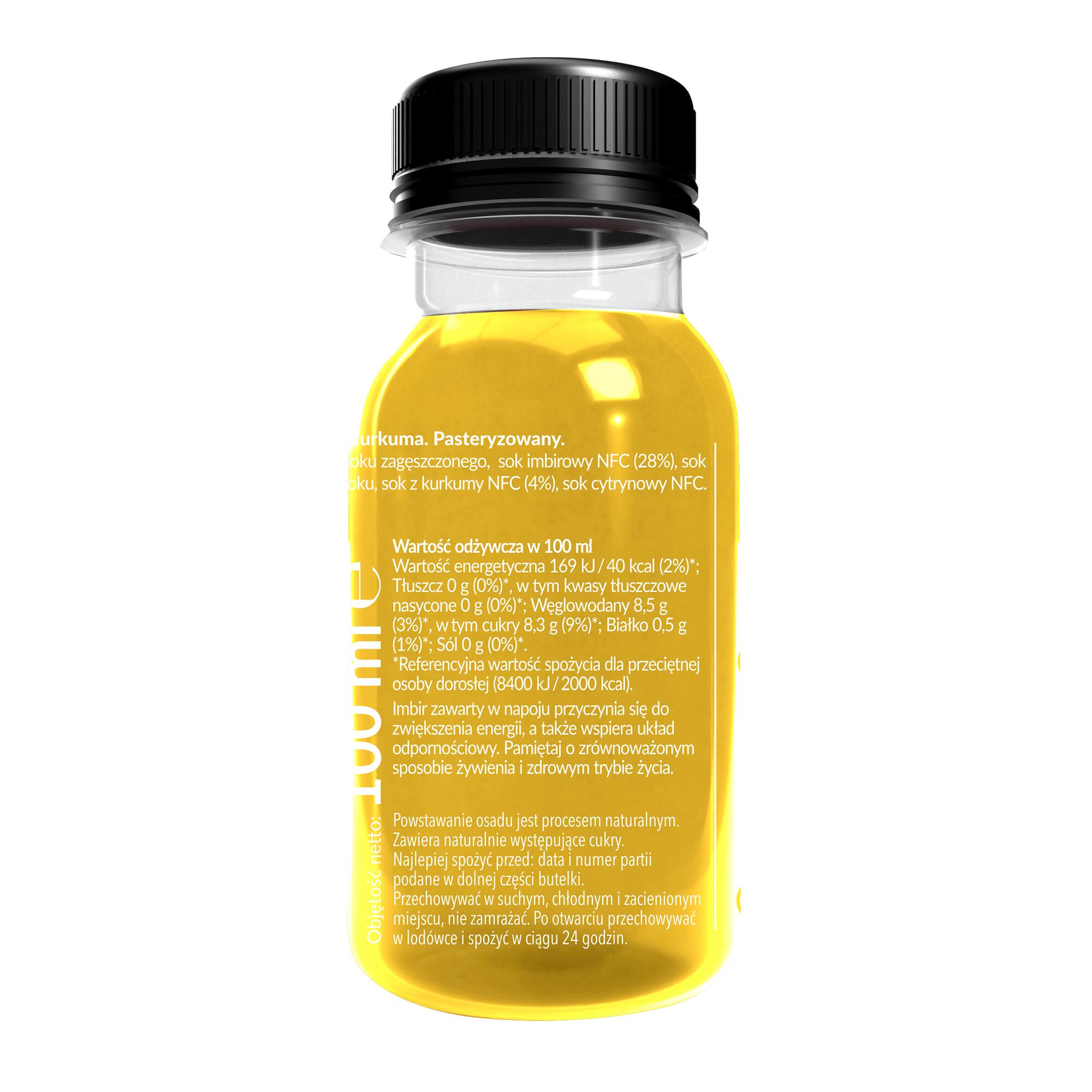 Purella SuperShot Odporność 100ml. Napój niegazowany imbir + kurkuma. 2/3