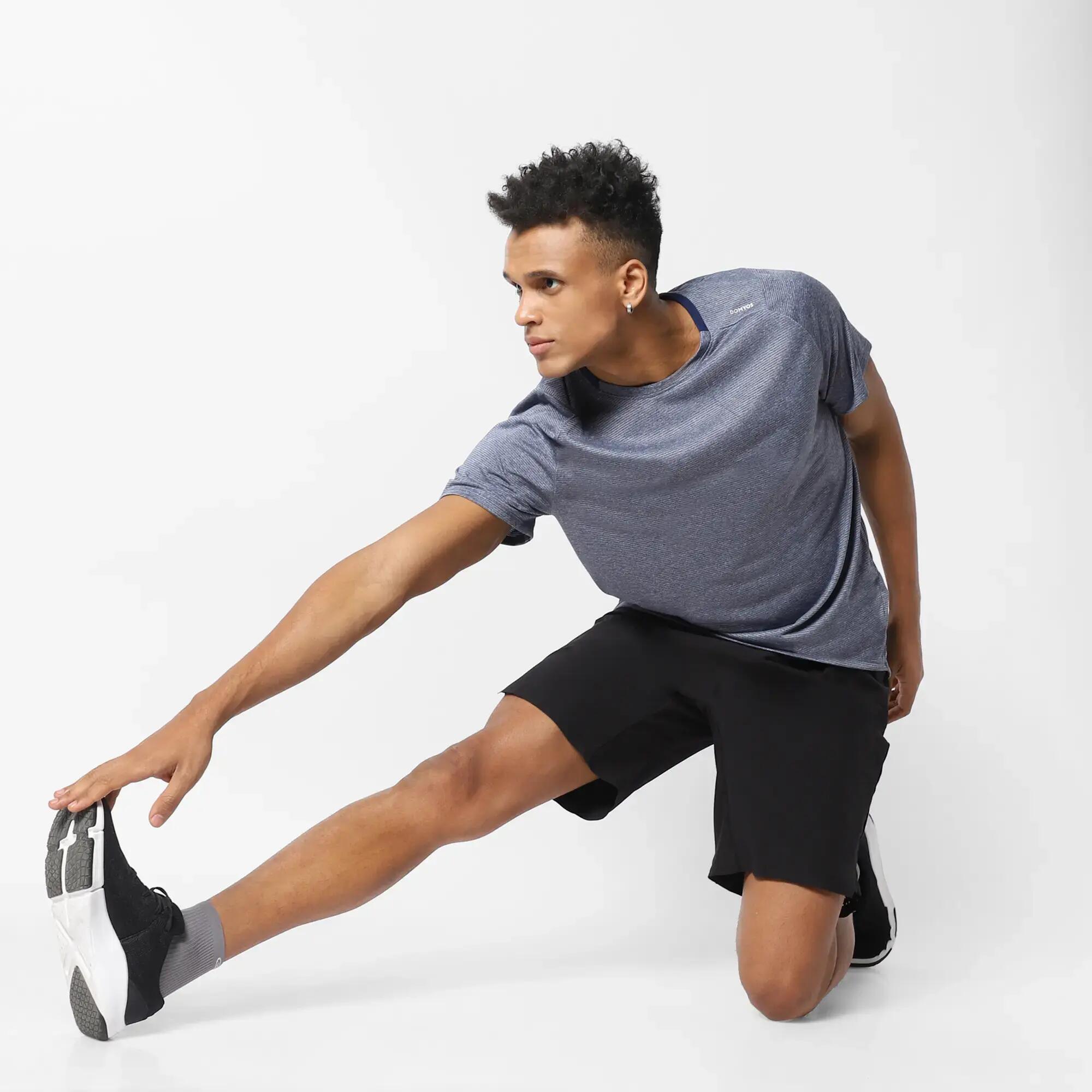 Men's Crew Neck Breathable Fitness T-Shirt - Blue 6/10