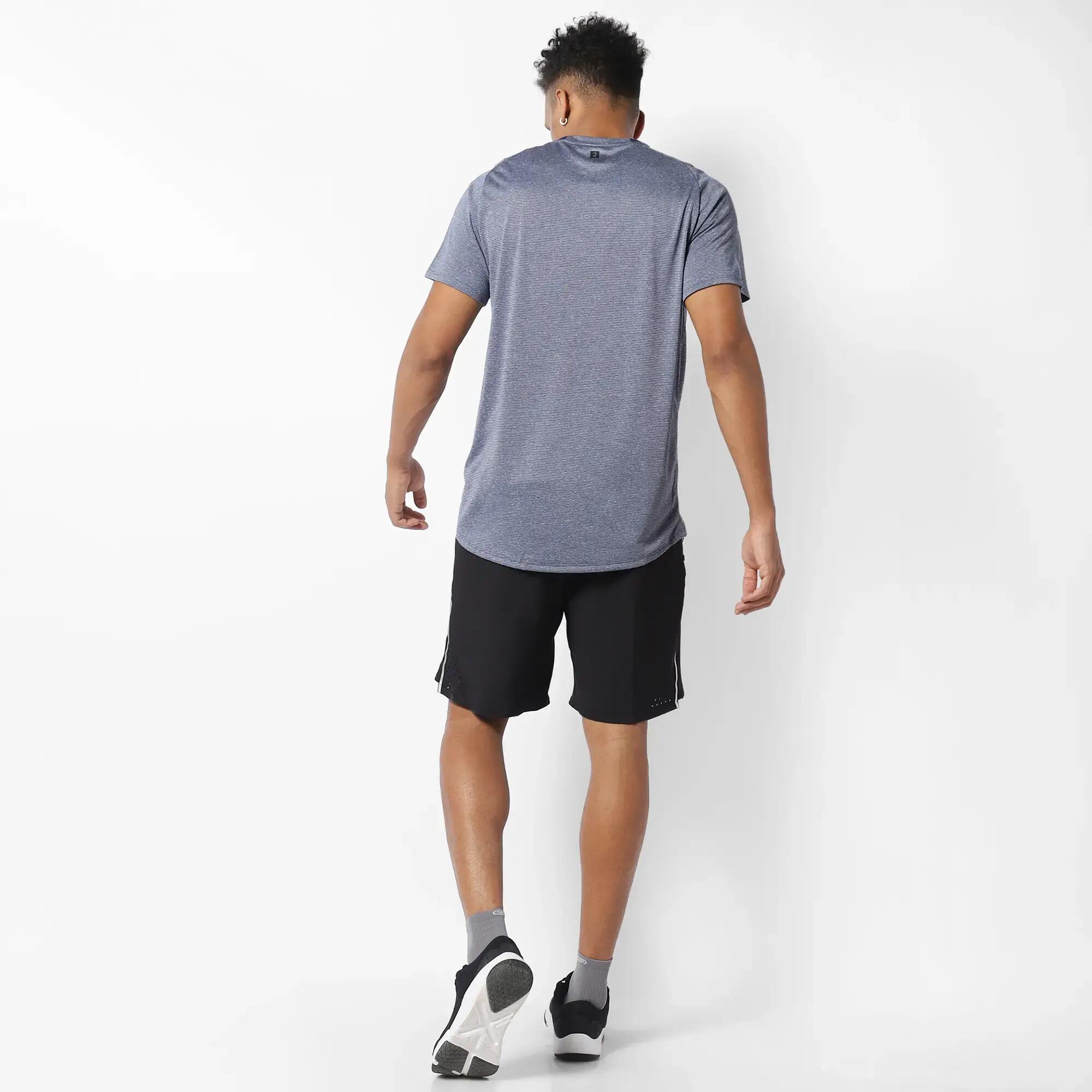 Men's Crew Neck Breathable Fitness T-Shirt - Blue 5/10