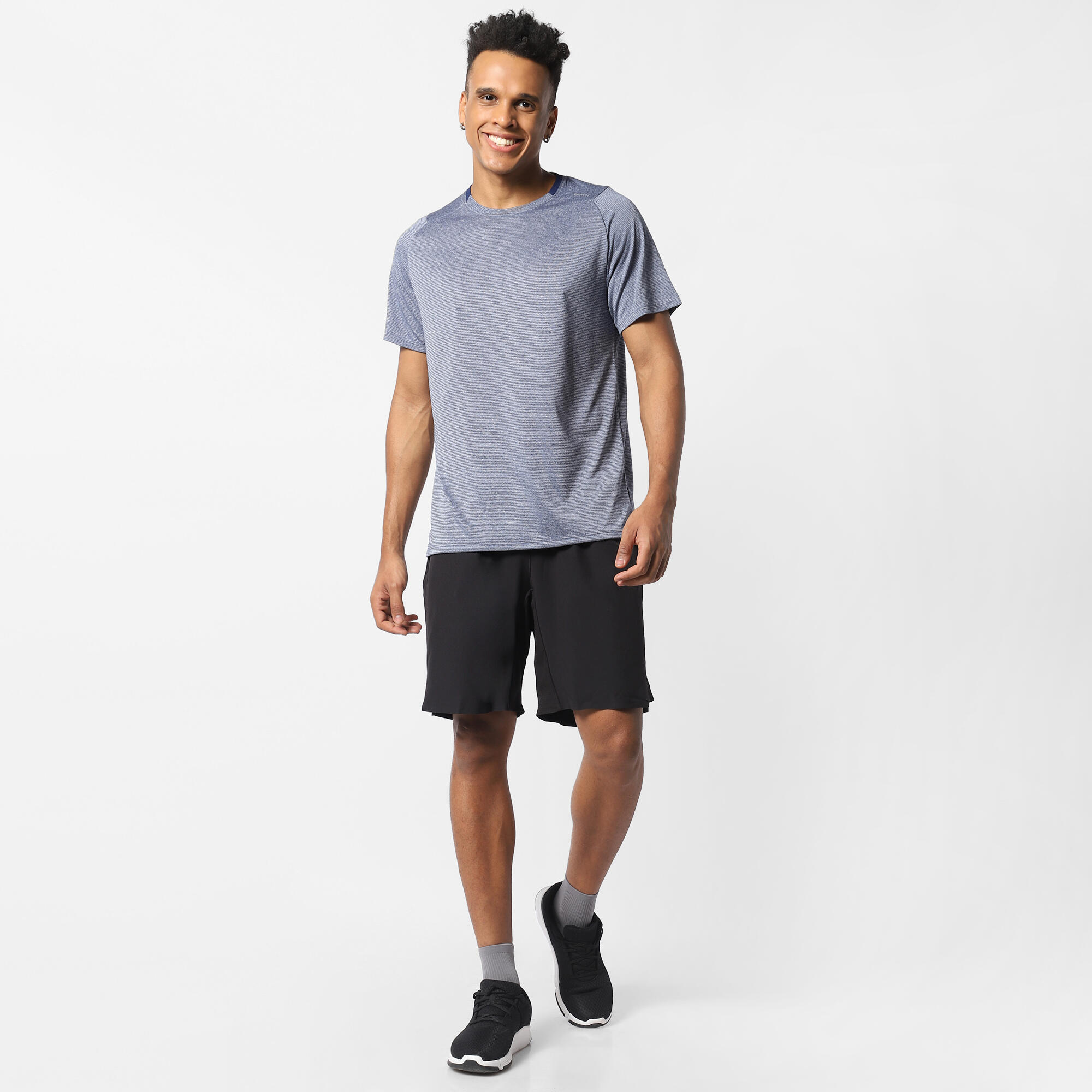 Men's Crew Neck Breathable Fitness T-Shirt - Blue 4/10