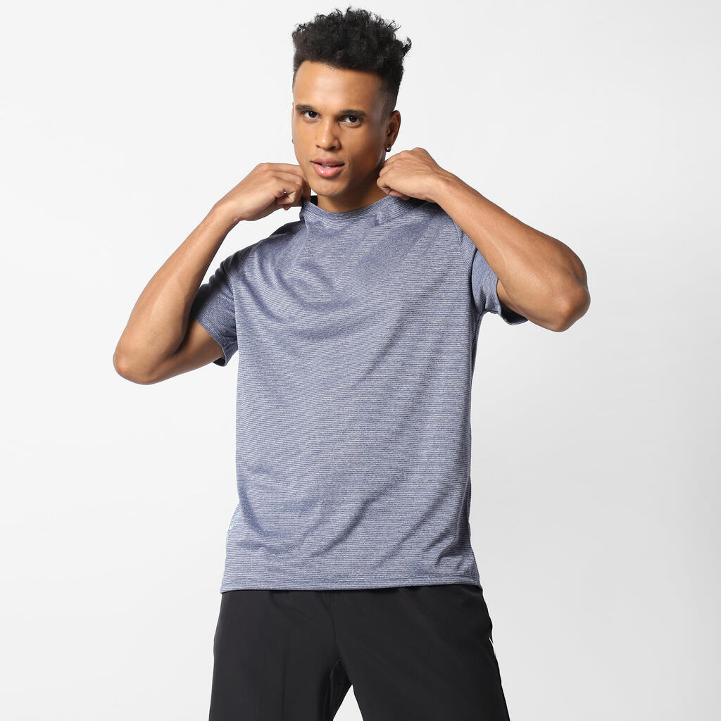 Men's crew neck breathable fitness t-shirt - blue