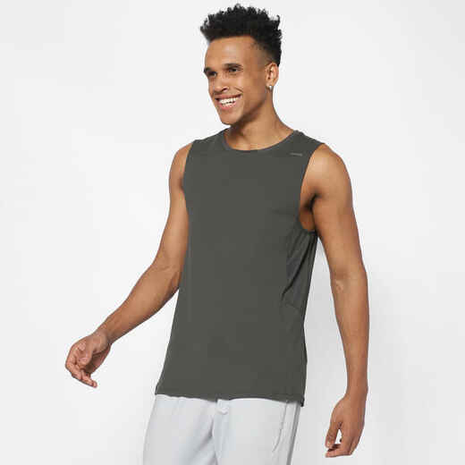 Tankshirt Fitness Cardio atmungsaktiv Rundhals Herren grün