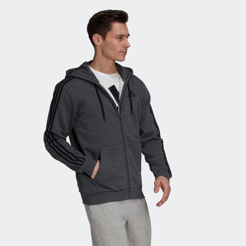 VESTE A CAPUCHE DE FITNESS SOFT TRAINING ADIDAS HOMME GRIS