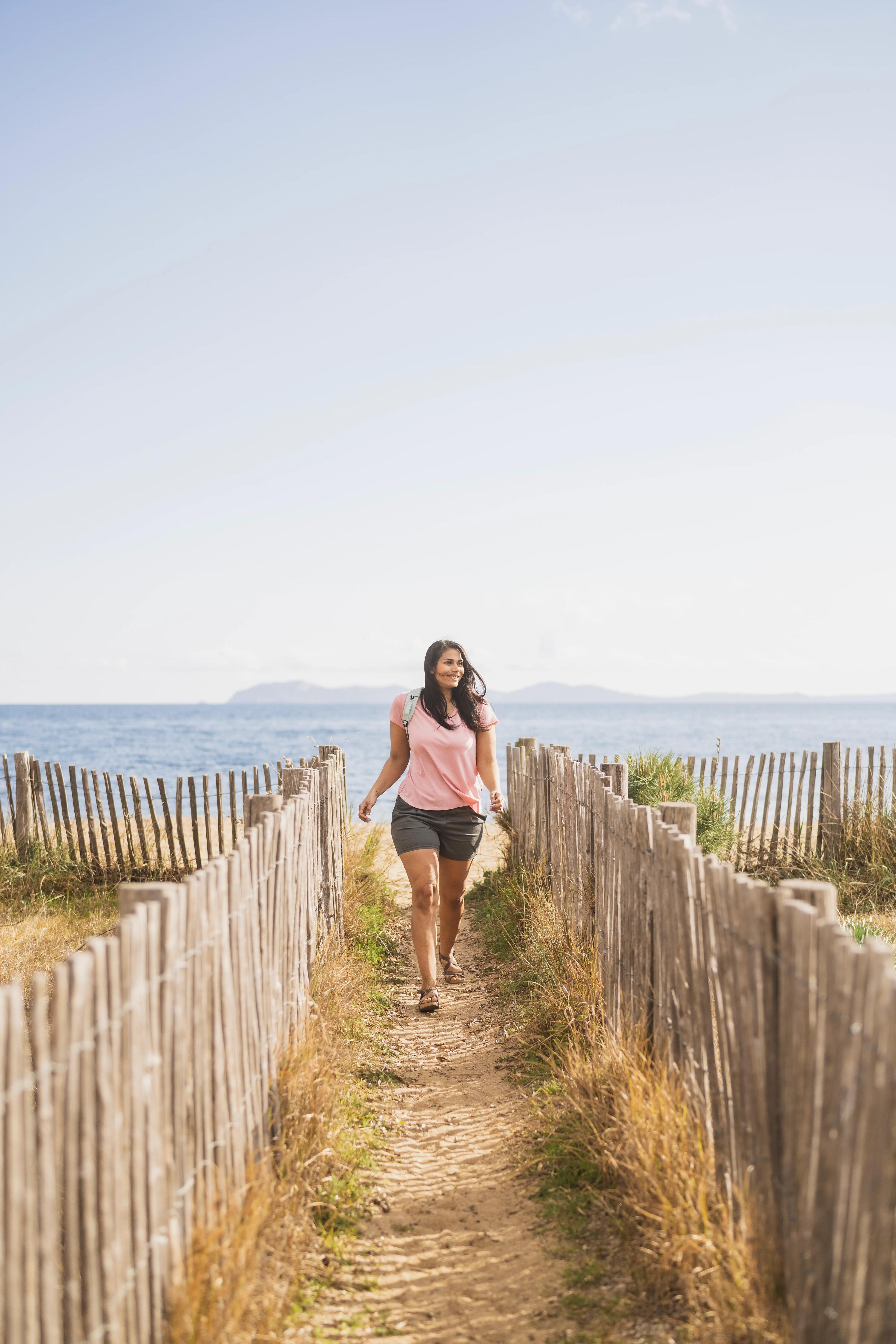 Women’s Hiking T-Shirt, NH500 - Pink 11/16