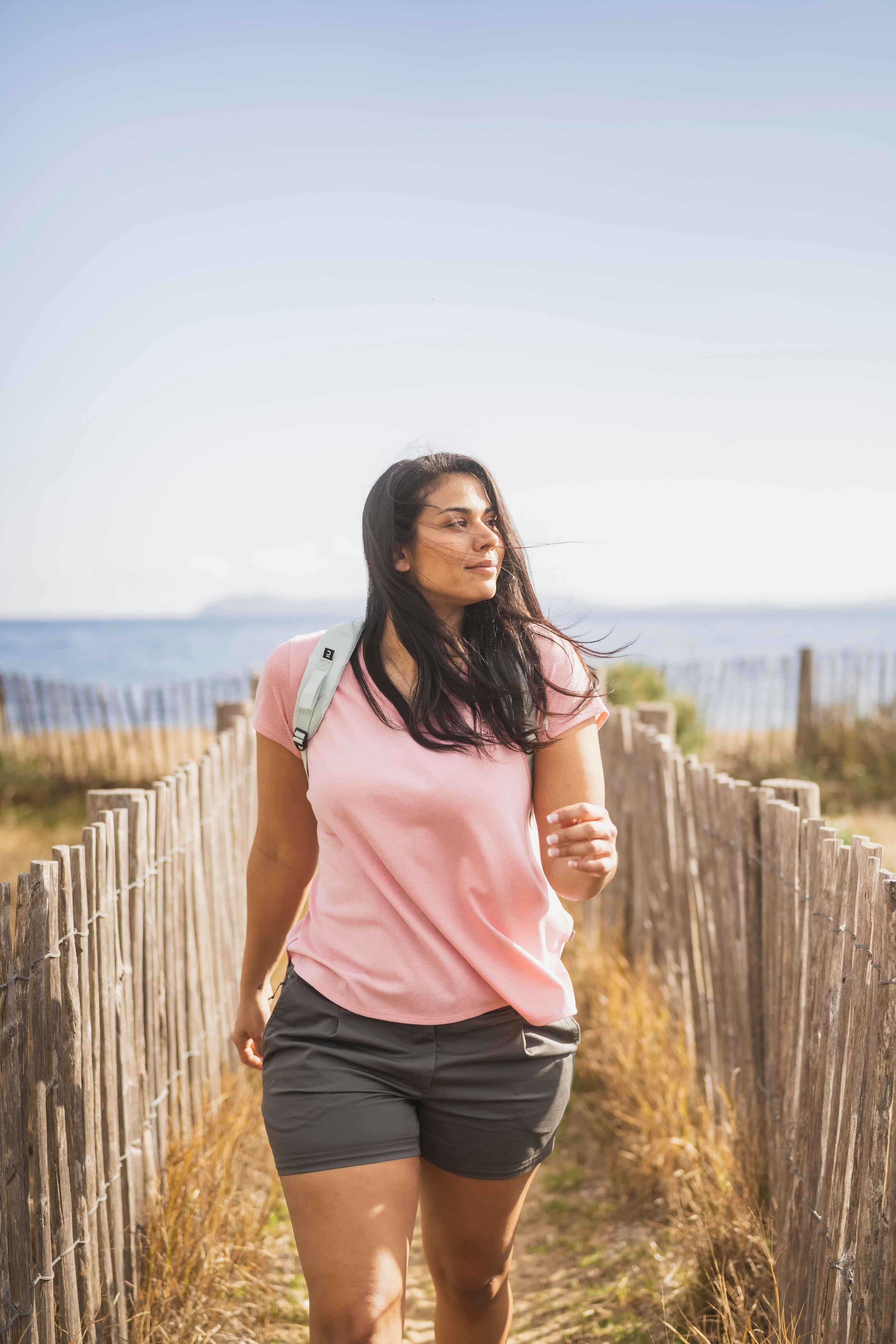Women’s Hiking T-Shirt, NH500 - Pink 8/16