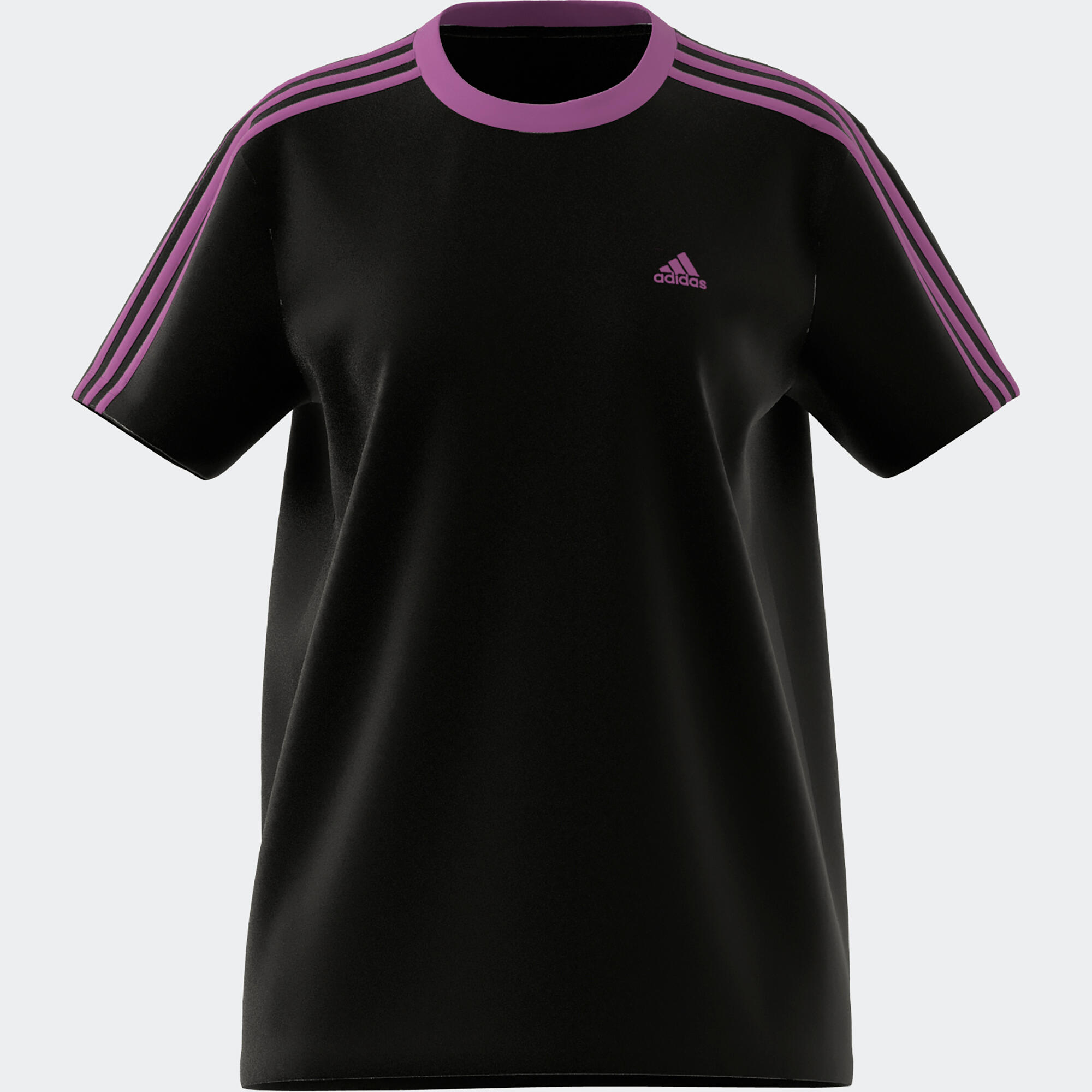 Women's Low-Impact Fitness T-Shirt - Black/Lilac 3/3