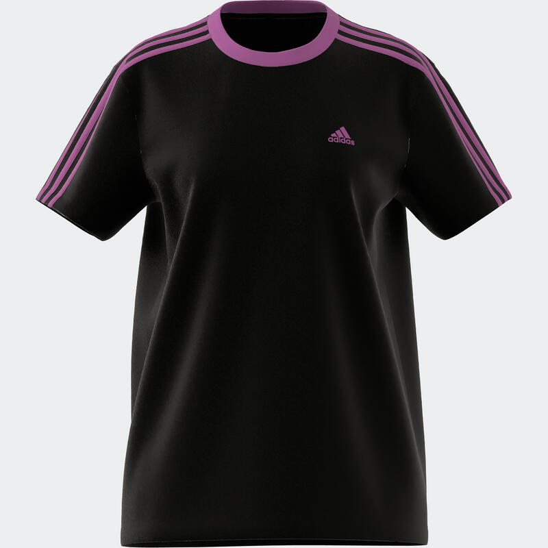 cubierta Convención Posesión Camiseta Fitness Soft Training Adidas Mujer Negro Lila | Decathlon