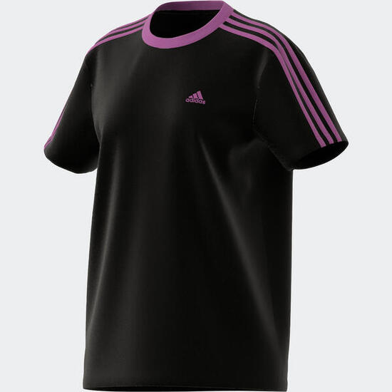T-SHIRT DE FITNESS SOFT TRAINING ADIDAS FEMME NOIR & LILAS