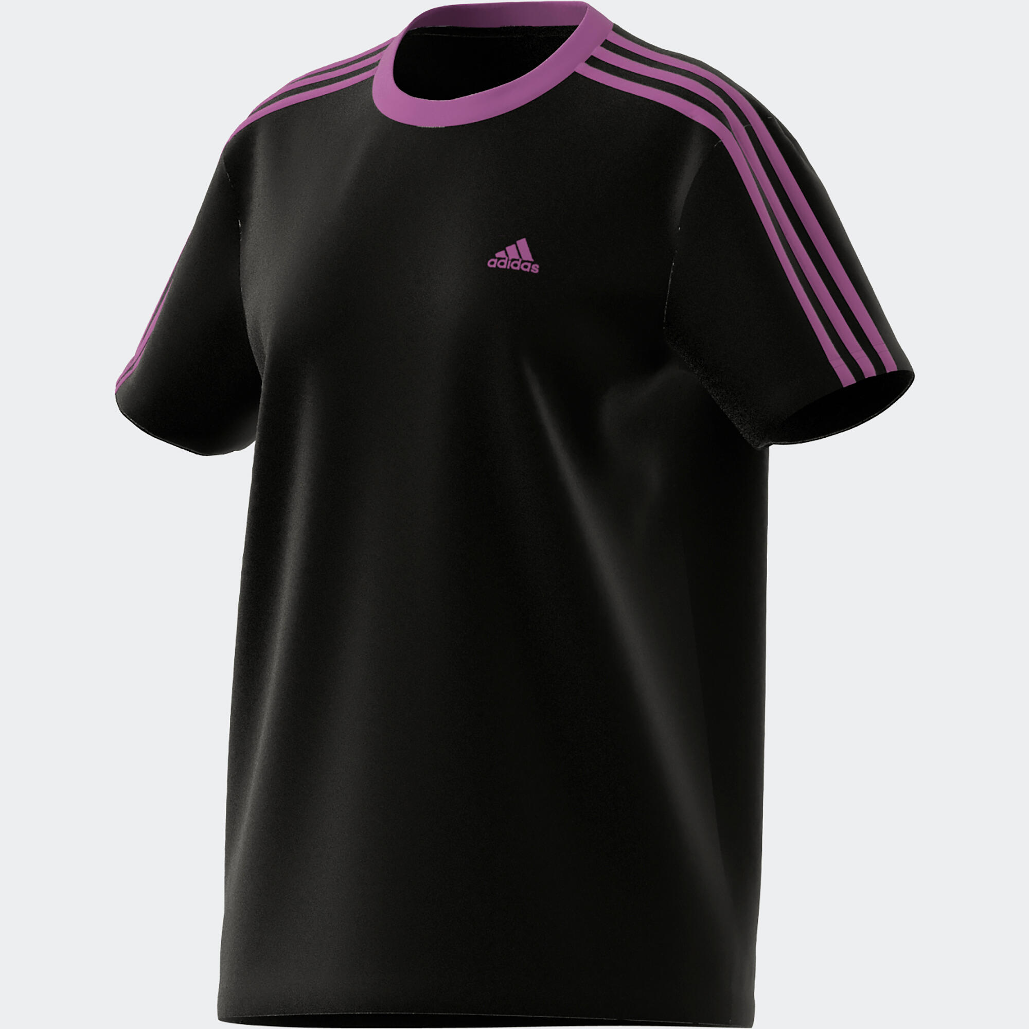 ADIDAS Women's Low-Impact Fitness T-Shirt - Black/Lilac