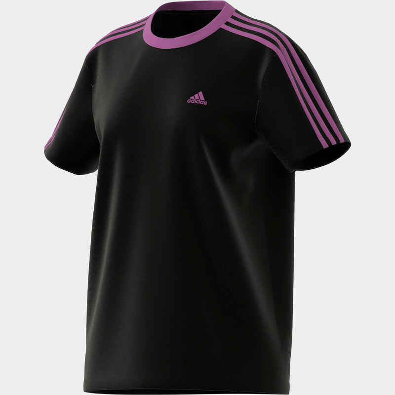 T-Shirt Fitness Soft Training Adidas Damen schwarz/lila  Media 1