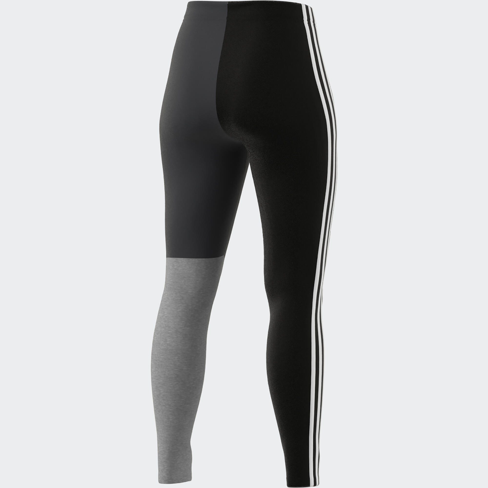 Women's Low-Impact Fitness Leggings - Black/Grey Colour Block 3/3
