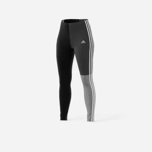 
      Women's Low-Impact Fitness Leggings - Black/Grey Colour Block
  