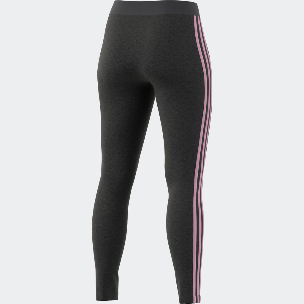 Women's Low-Impact Fitness Leggings - Grey/Pink