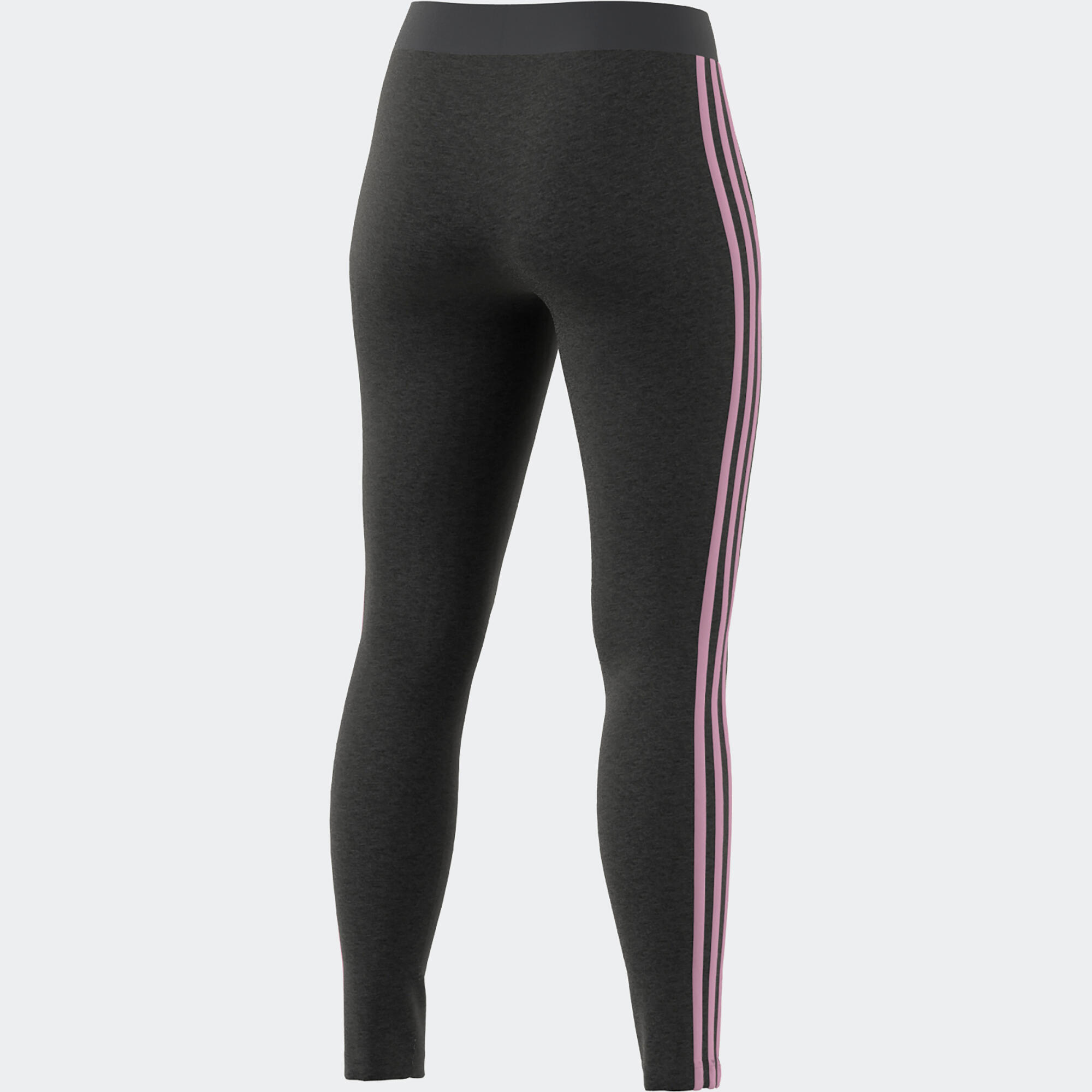 Women's Low-Impact Fitness Leggings - Grey/Pink ADIDAS