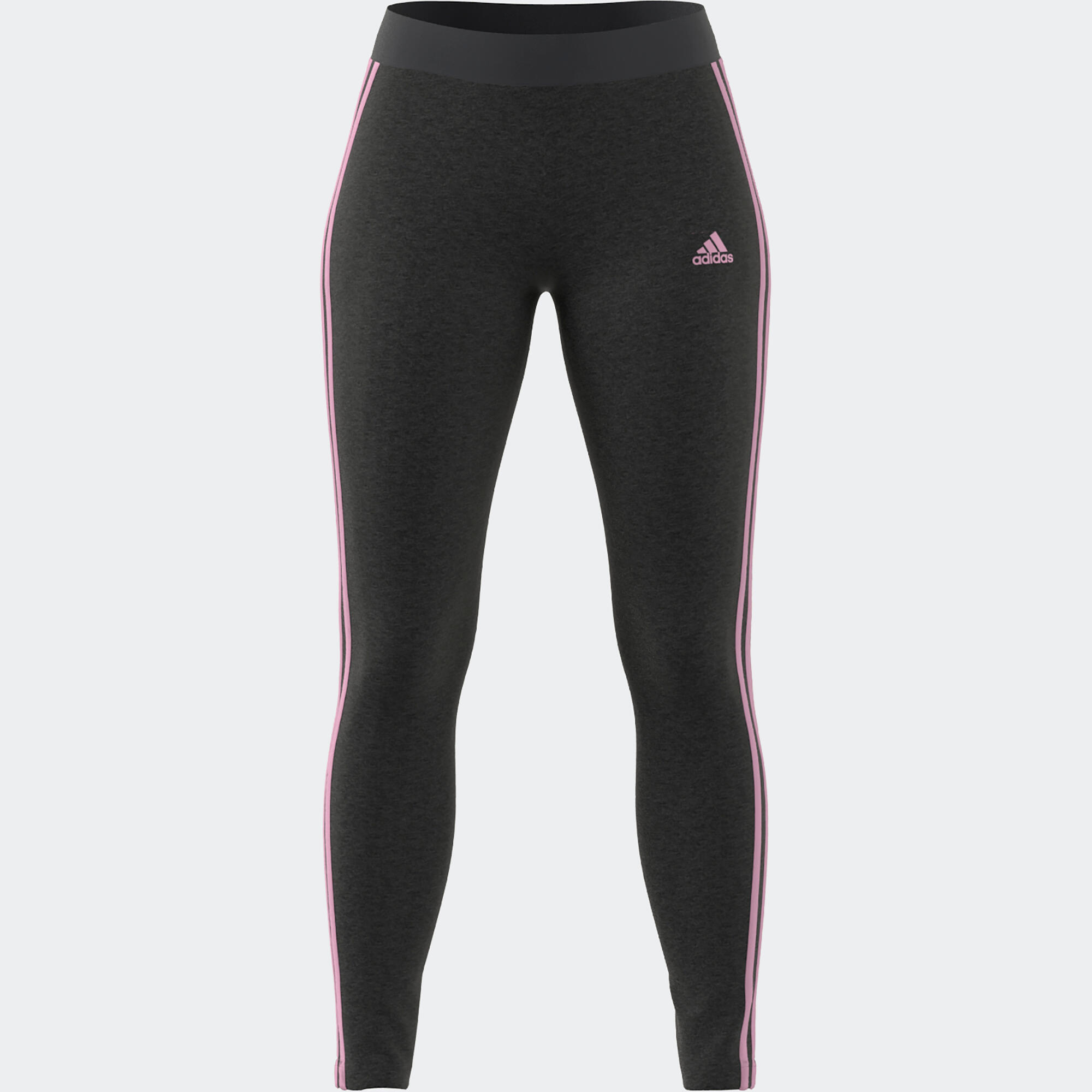 Women's Low-Impact Fitness Leggings - Grey/Pink 2/3
