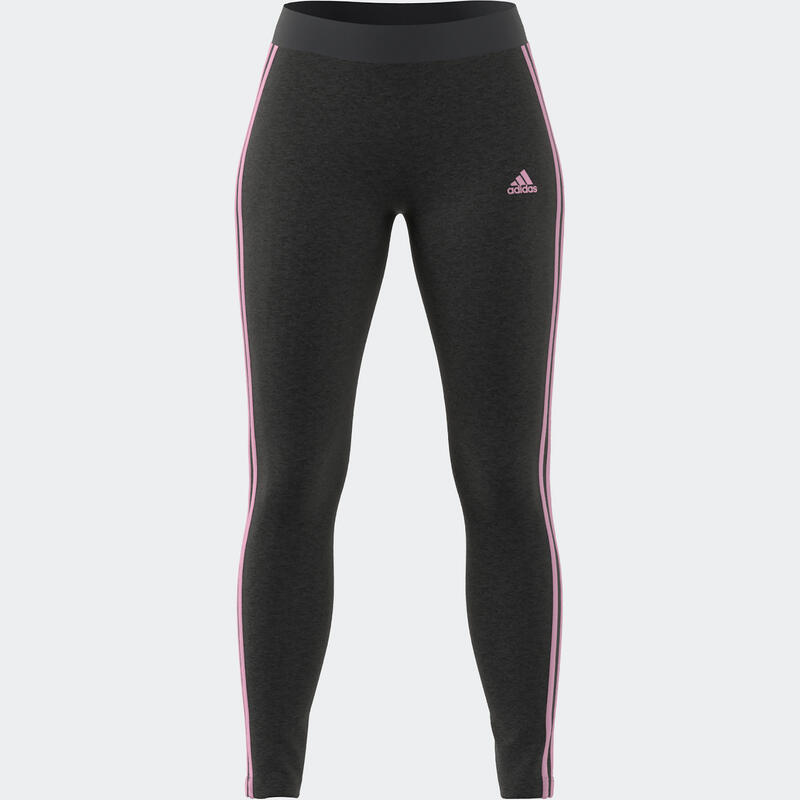 Leggings donna fitness Adidas cotone leggero grigi-rosa