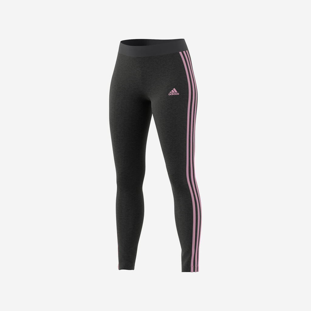 Women's Low-Impact Fitness Leggings - Grey/Pink
