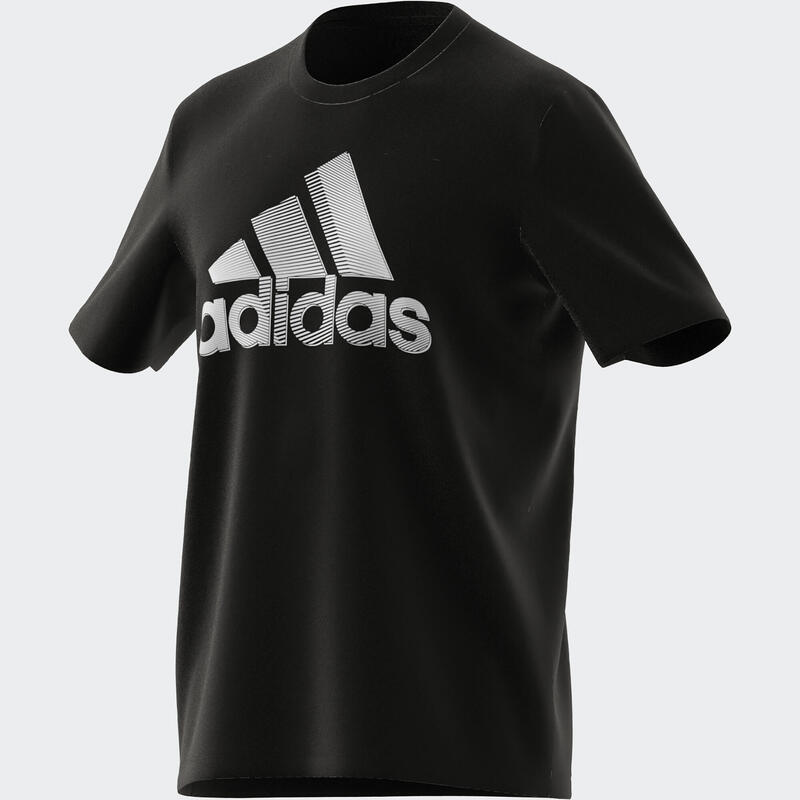 T-shirt uomo fitness Adidas regular cotone nera