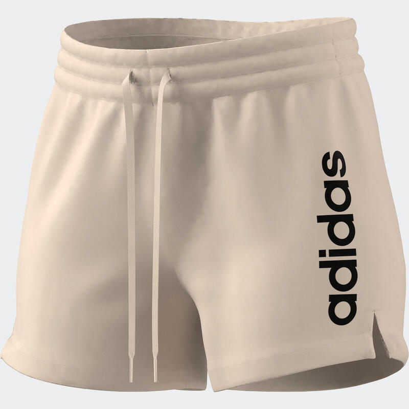 SHORT DE FITNESS LINEAR ADIDAS FEMME BEIGE