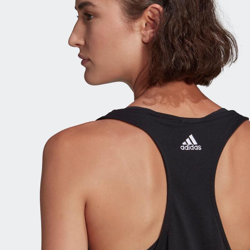 Camiseta Sin Mangas Fitness Soft Training adidas Mujer Negro